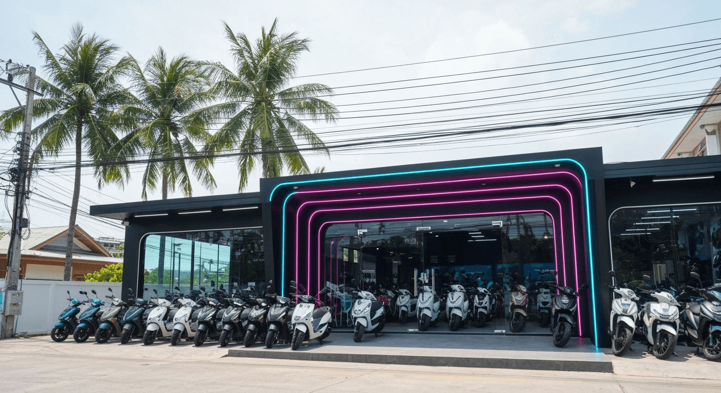 PMR Chalong Branch - Modern motorcycle rental shop in Chalong, Phuket